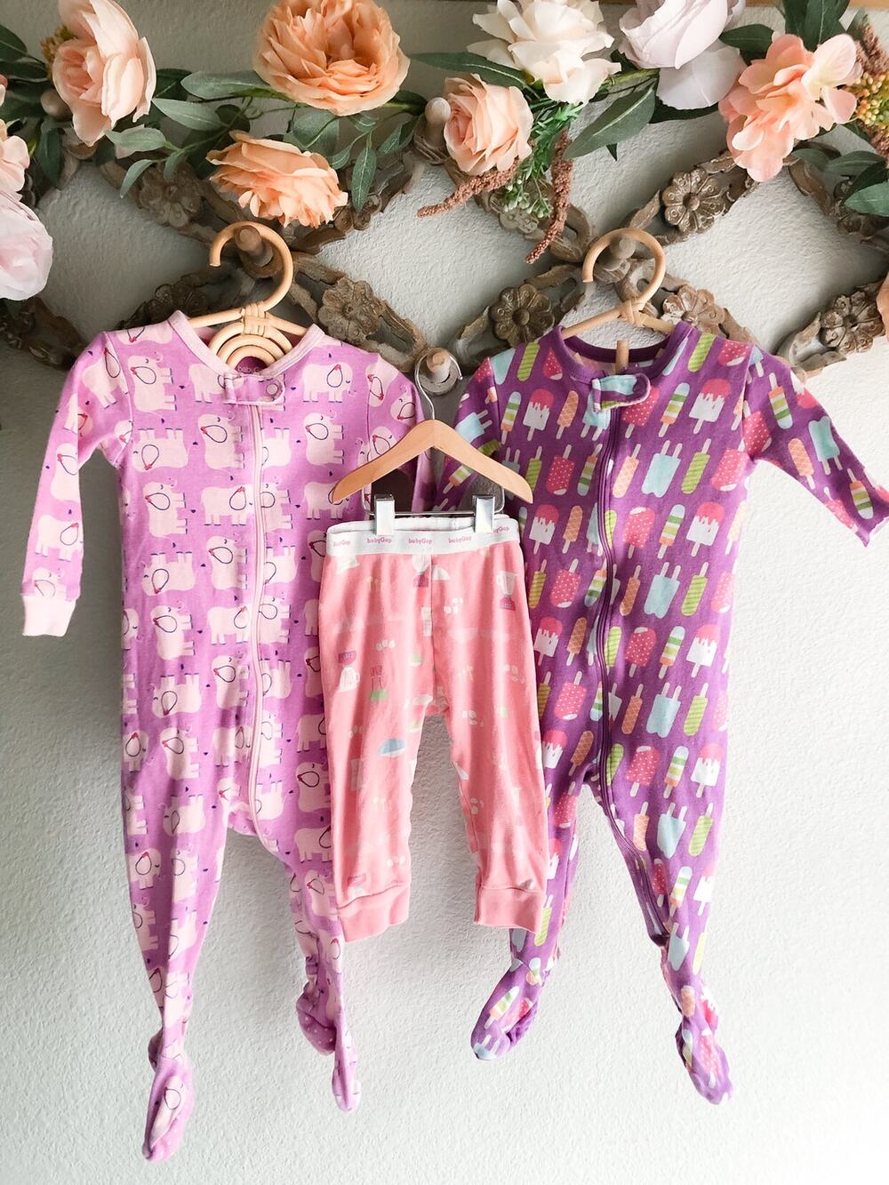 Lot 3 Baby Gap + Old Navy Snug Fit Pajama Sleepers 6-12mths
